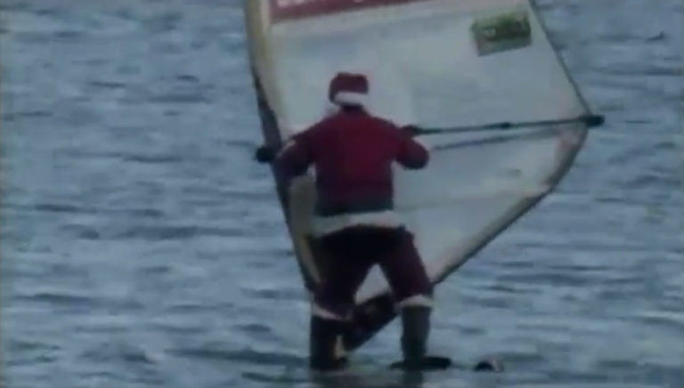 Surfing Santa event