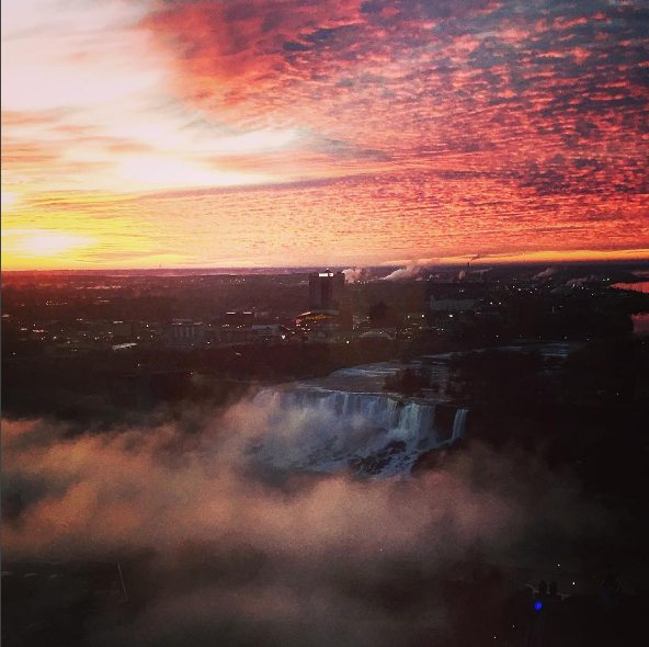 Sunrise and Sunset on the Niagara Falls