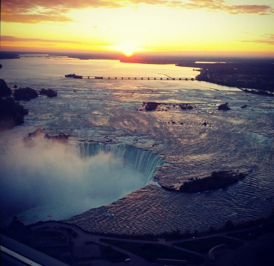 Sunrise and Sunset on the Niagara Falls