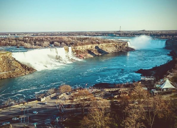 surise and sunset on the Niagara Falls