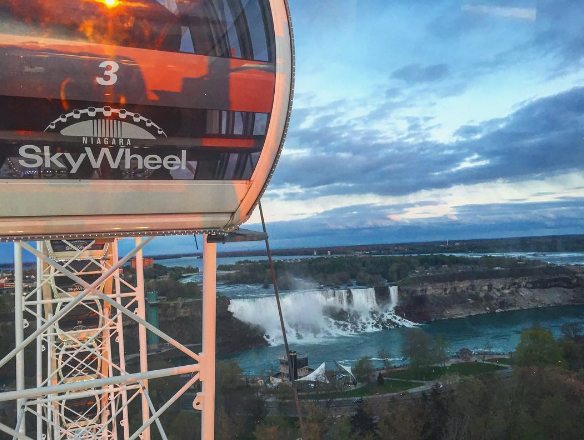 sunrise and sunset on the Niagara Falls