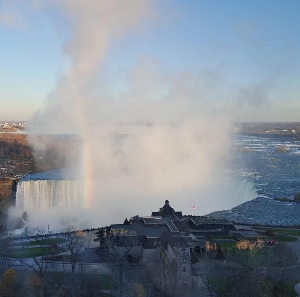 sunrise and sunset on the Niagara Falls