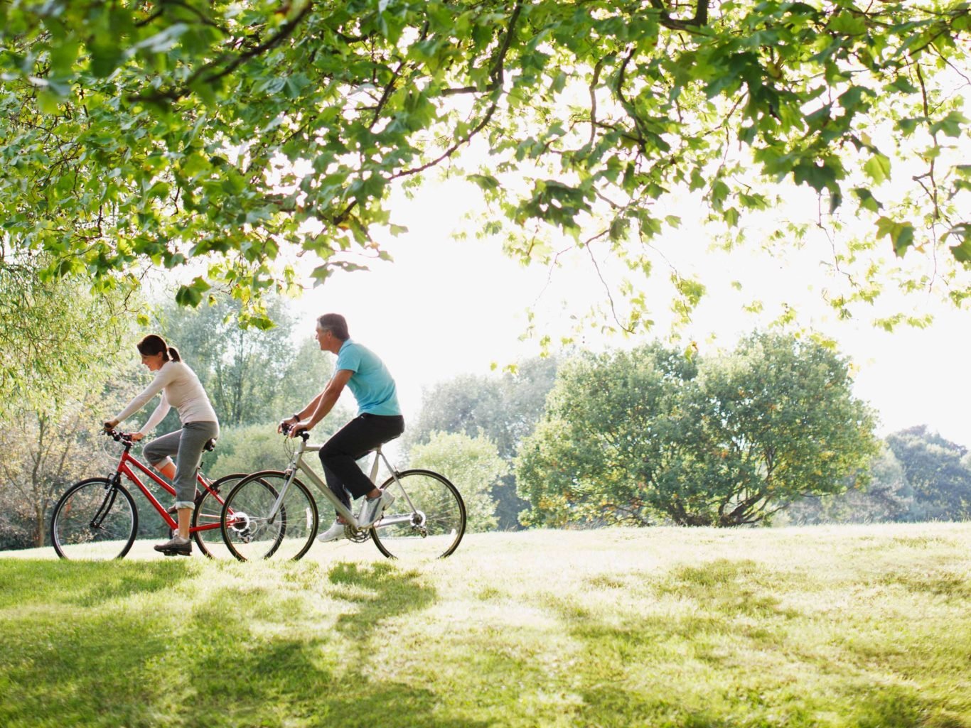 Cyclists riding on the Niagara River Recreation Trail near the Falls