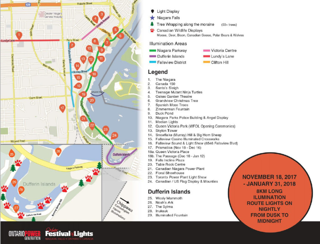 Niagara Falls Festival Of Lights 2025 Map