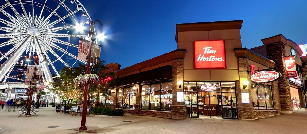 tim hortons at night