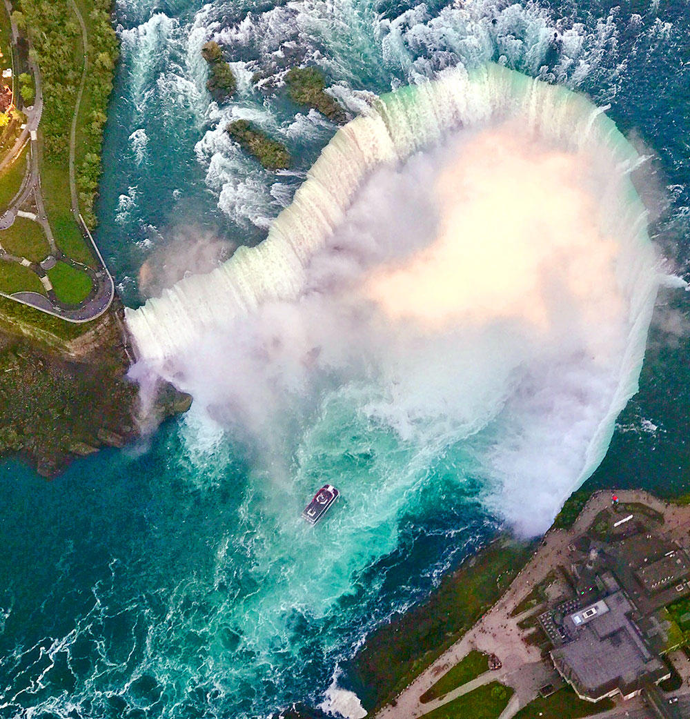 aerial of niagara falls