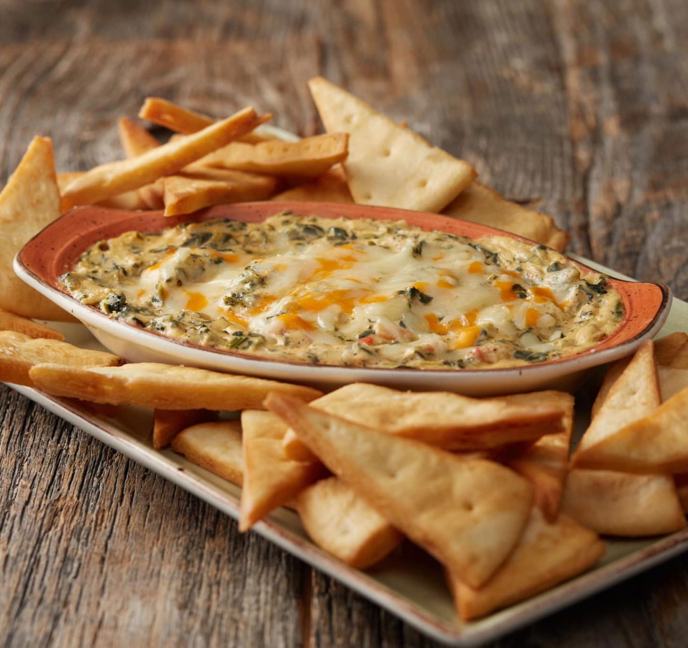 Kelseys Four Cheese Spinach Dip 