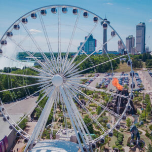 Clifton Hill Parking Aerial Photo with SkyWheel in foreground