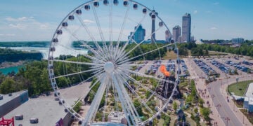 Clifton Hill Parking Aerial Photo with SkyWheel in foreground