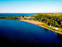 Aerial View Sunset Beach