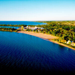 Aerial View Sunset Beach