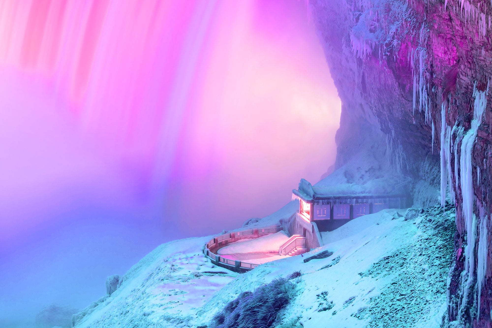 Niagara Falls winter Illumination at night