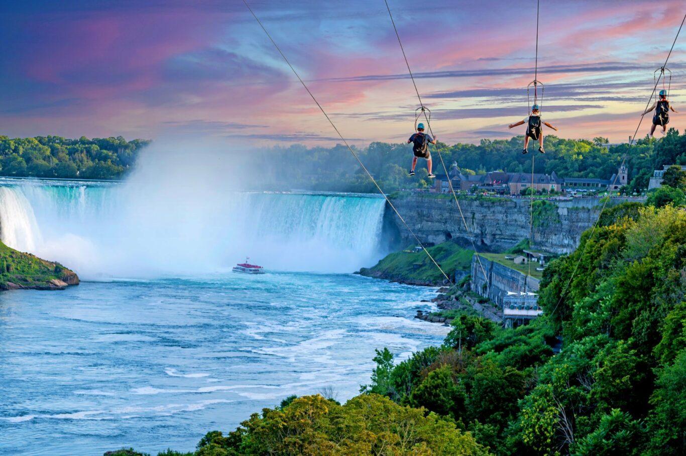 niagara zipline at sunset