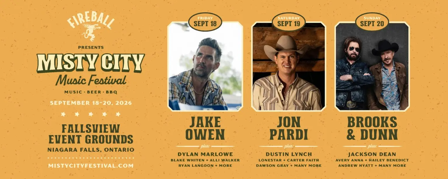 Misty City Music Festival is bringing together some of the biggest artists in country music for an unforgettable three-day experience, located in the heart of Niagara Falls!