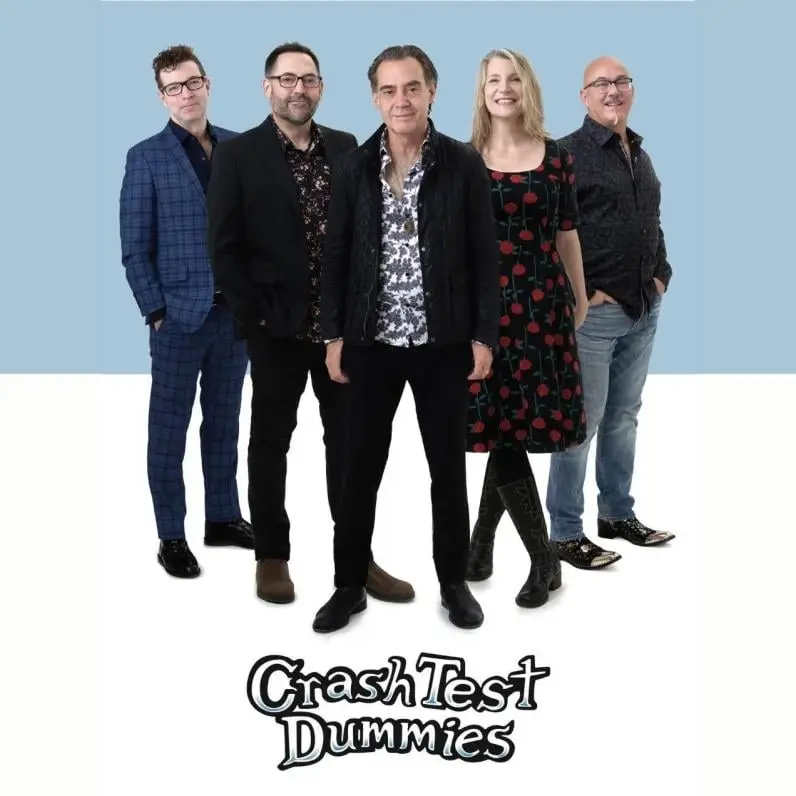 Crash Test Dummies band members standing in the centre