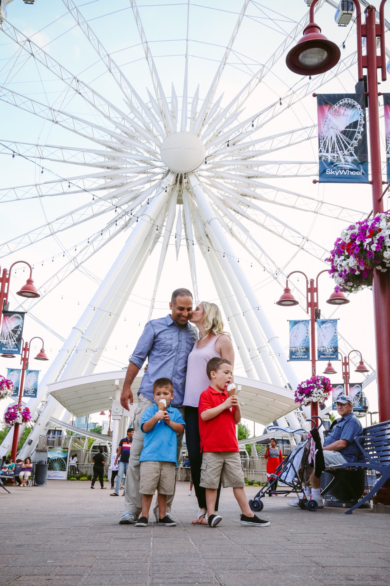 Skywheel Courtyard Photo With Young Family