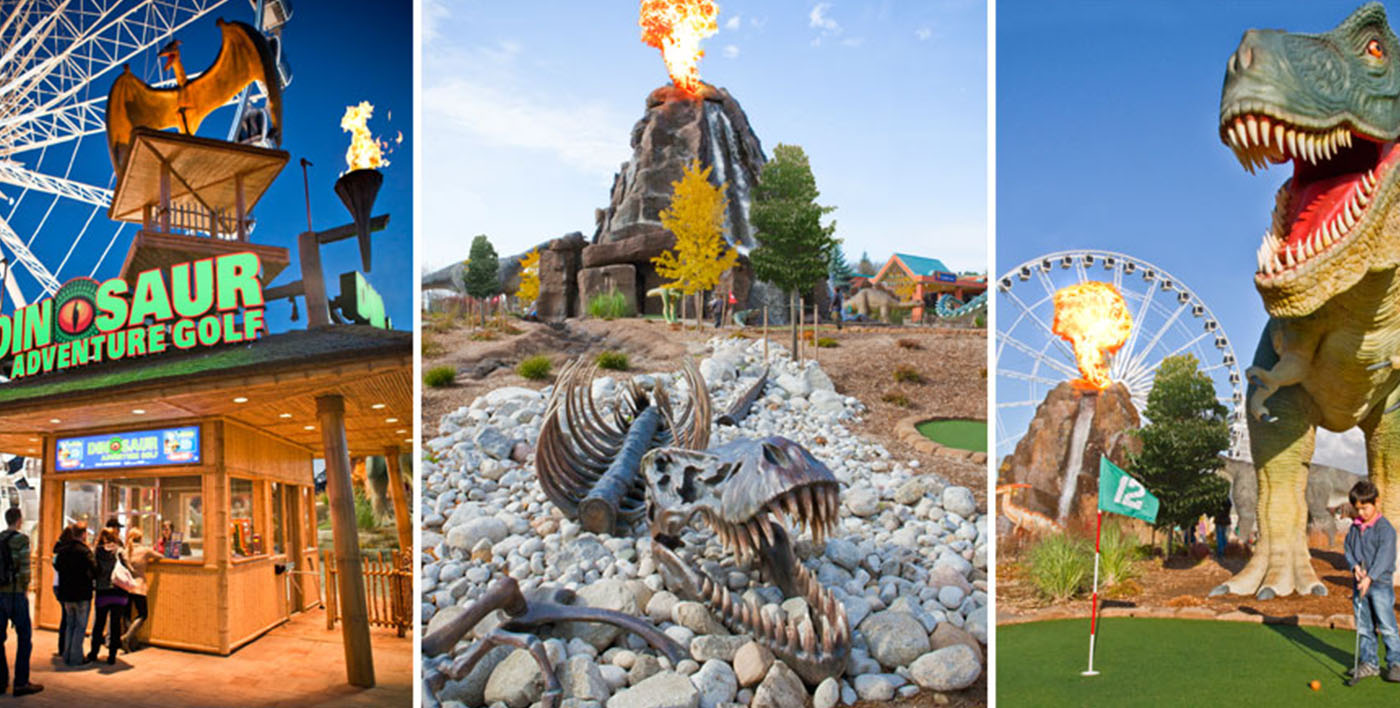 Dino Adventure Golf Triptych