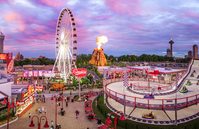 Niagara Speedway at Dusk with Colorful Sky