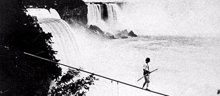 Tight Rope Walker Over The Falls