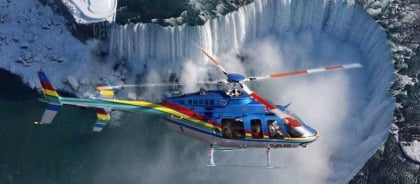 Helicopter Flying Over Niagara Falls