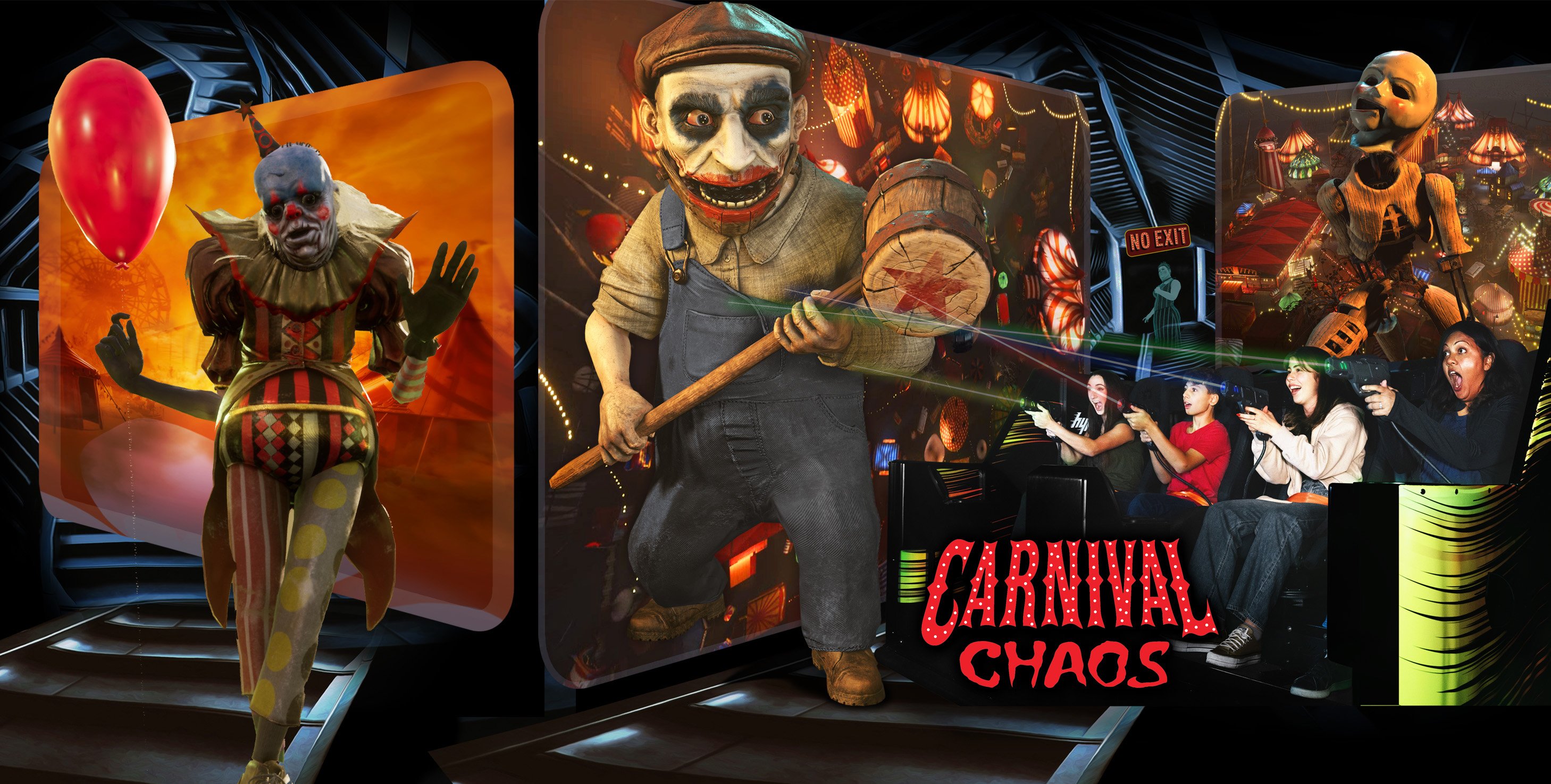 Carnival Chaos Clown Scene Collage