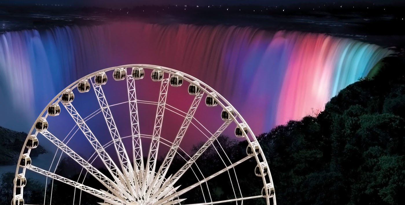 Skywheel Aerial Photo At Night