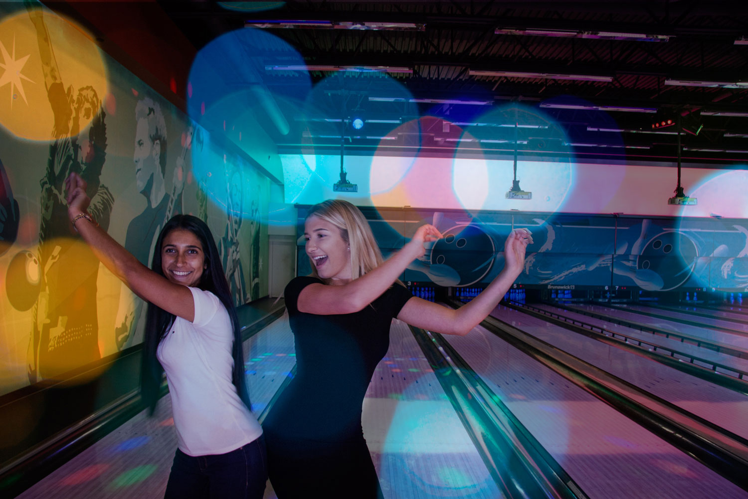 Girls celebrate strike