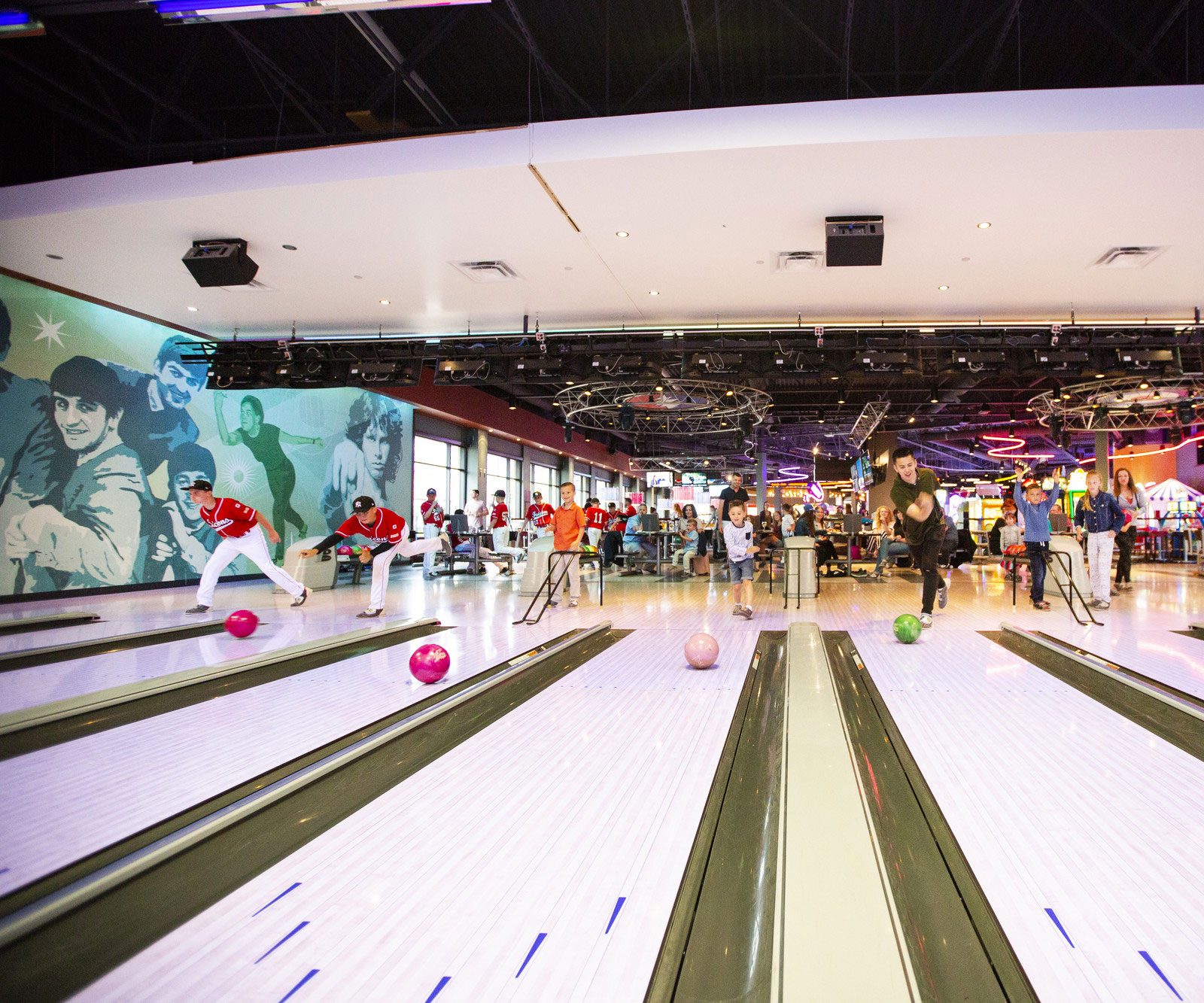 Lanes at bowling alley