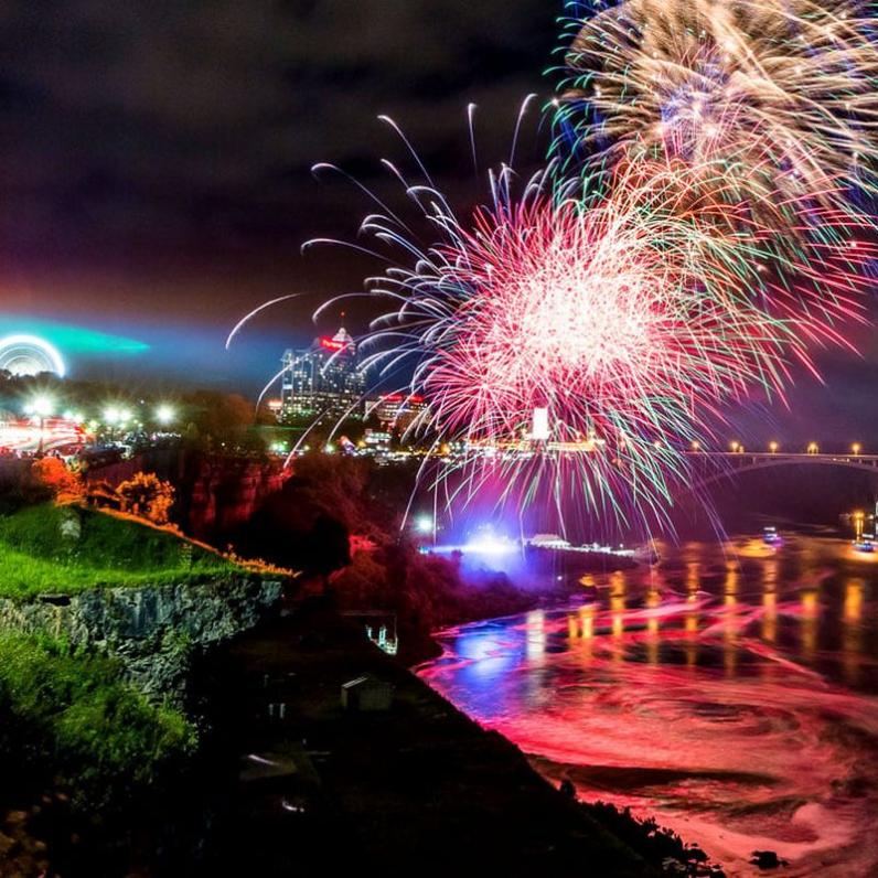 Fireworks in the falls