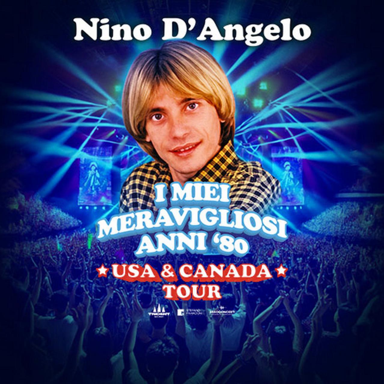 Photo of Nino D'Angelo from his youth with a blue background