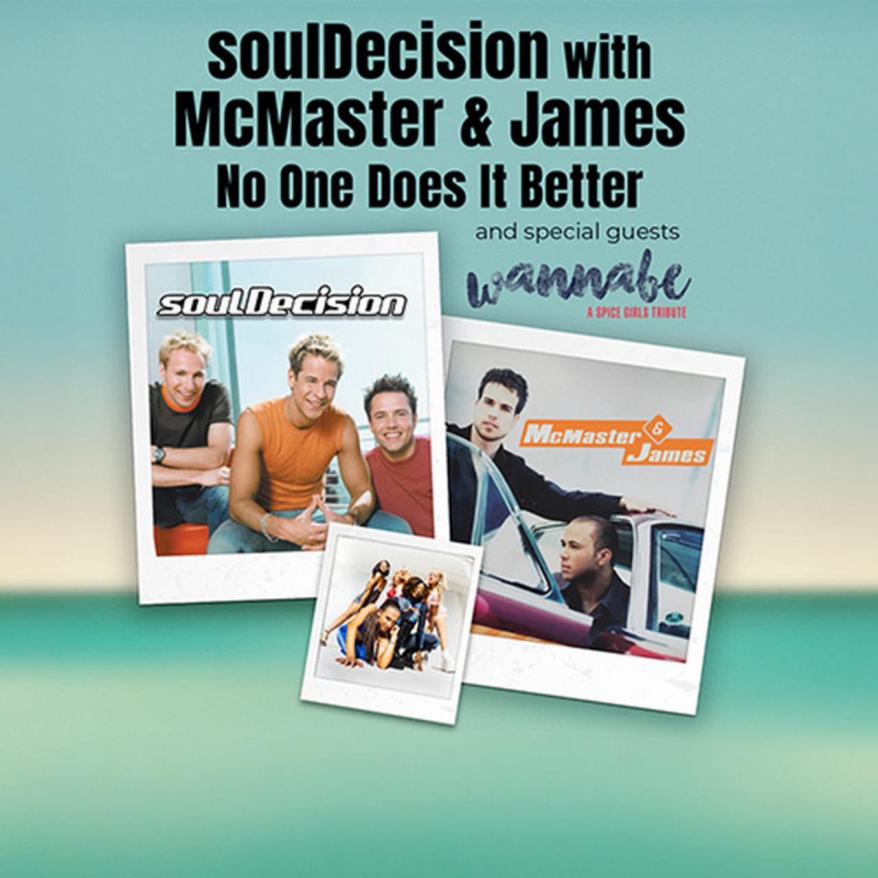 soulDecision promo poster with McMaster and James and Wannabe tribute band