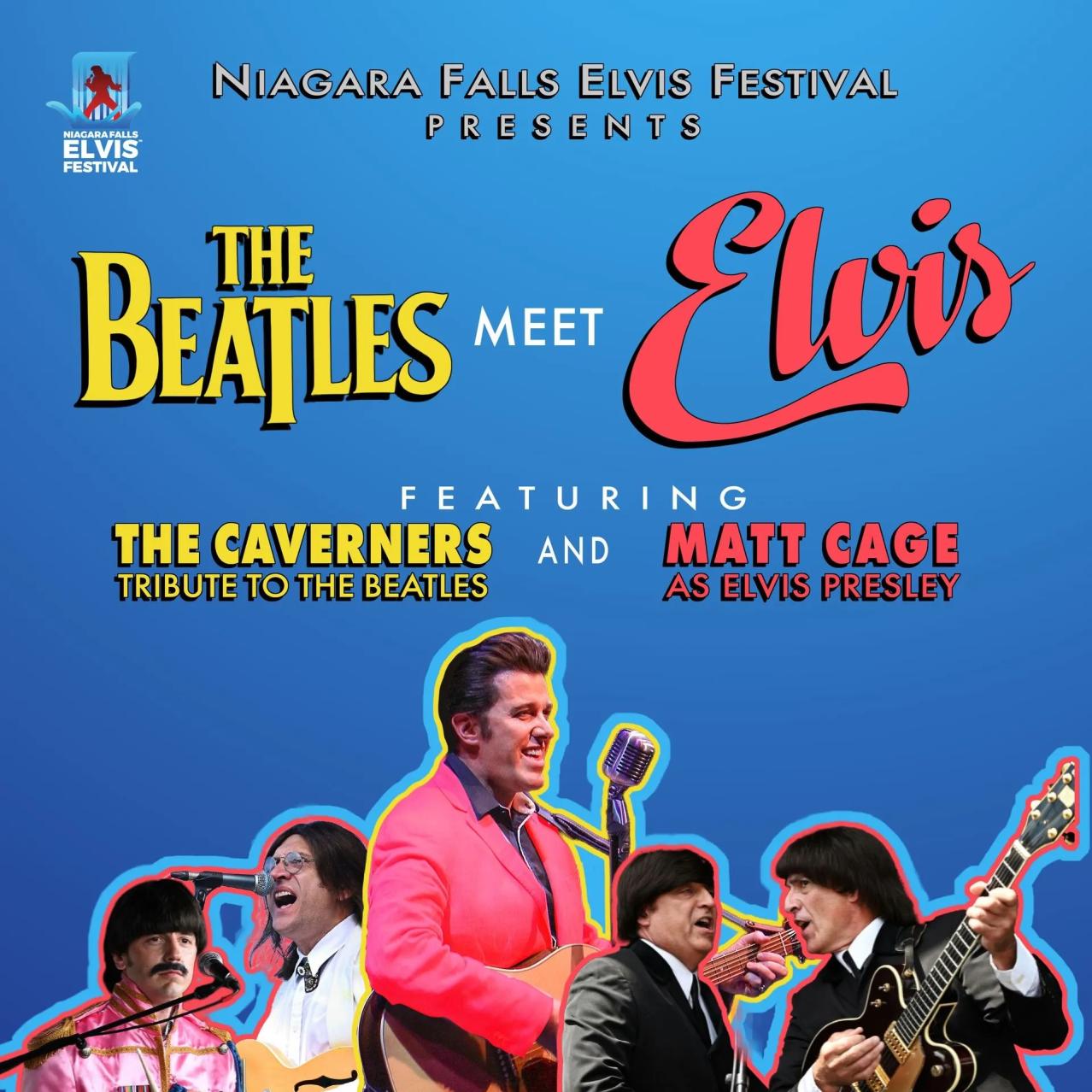 Beatles Meet Elvis collage and promotional poster