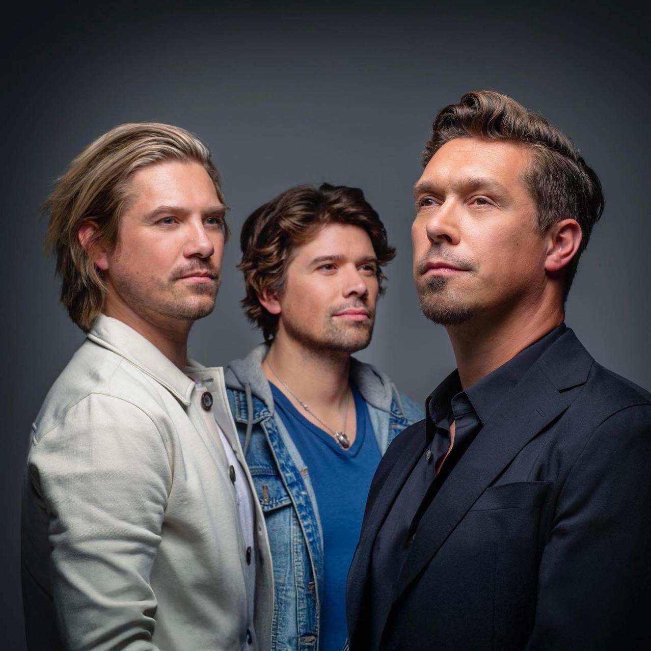 Hanson brothers with a grey background