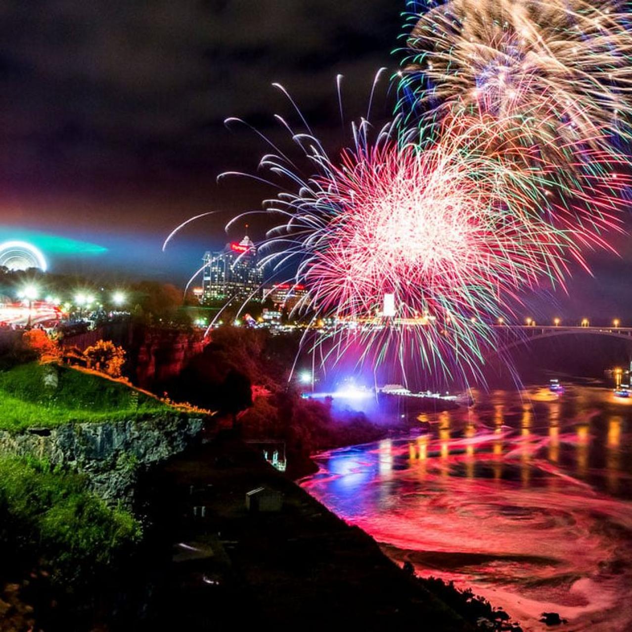 Fireworks in the falls
