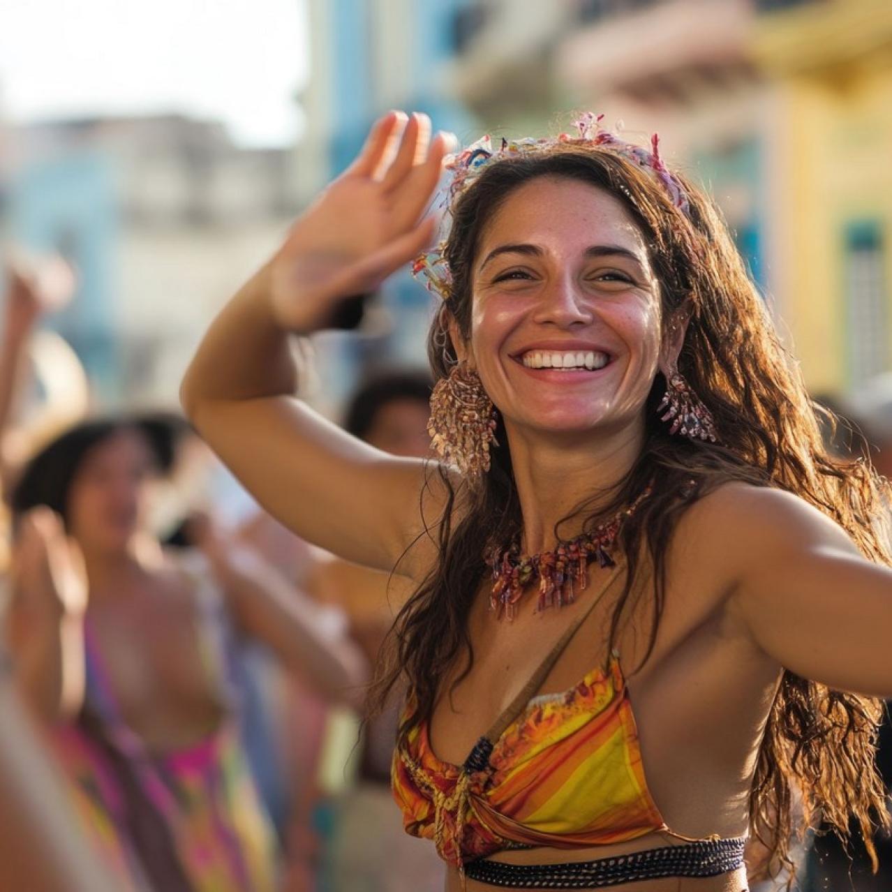 Woman dancing in a festival