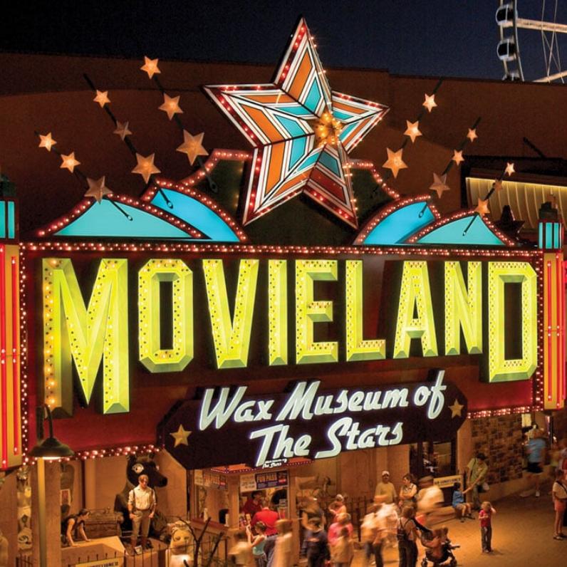 Movieland Wax Museum at Night