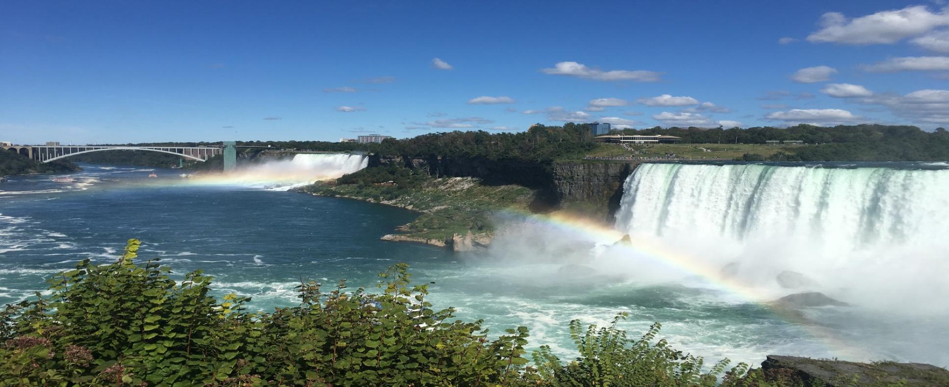 Daytime view of the American Falls and Rainbowbridge
